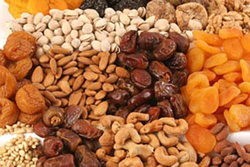 Nuts and dried fruits.
