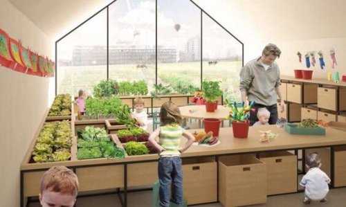 A preschool greenhouse.