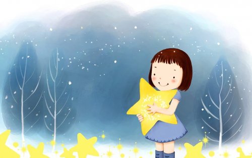 fille avec étoile profitant de son enfance