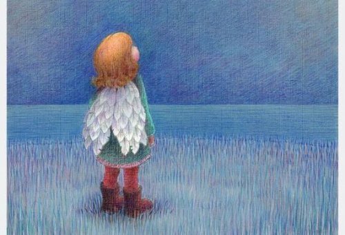 niño con alas sintiéndose respetado