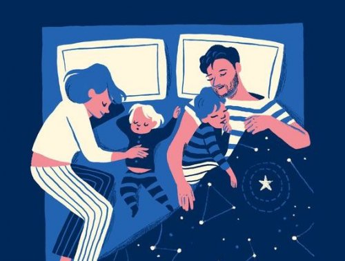 papás durmiendo por la noche