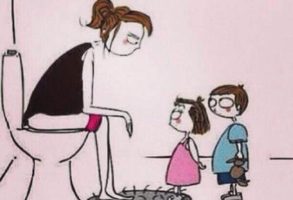 Si eres mamá, no tendrás intimidad ni en el baño