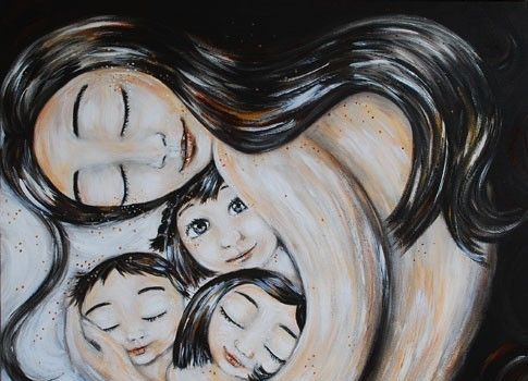 hijos en brazos