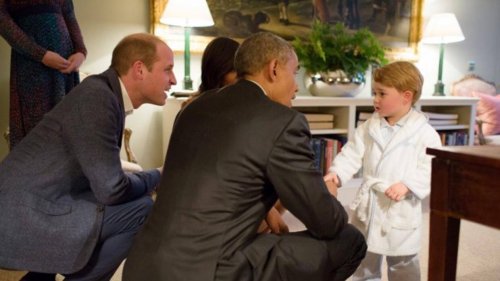 presidente estados unidos se inclina a la altura principe george