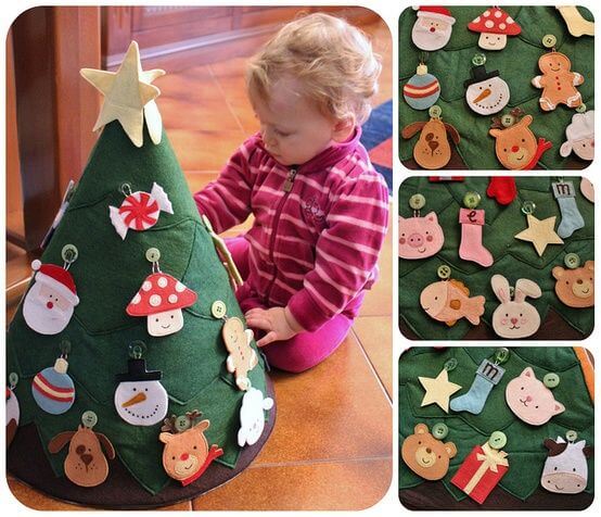 Haz con tu hijo un árbol de navidad Montessori