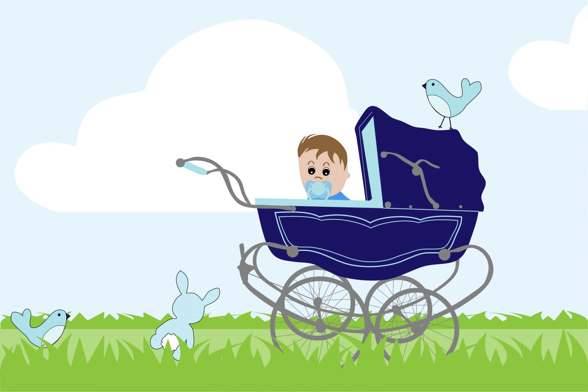 baby-boy-vintage-stroller