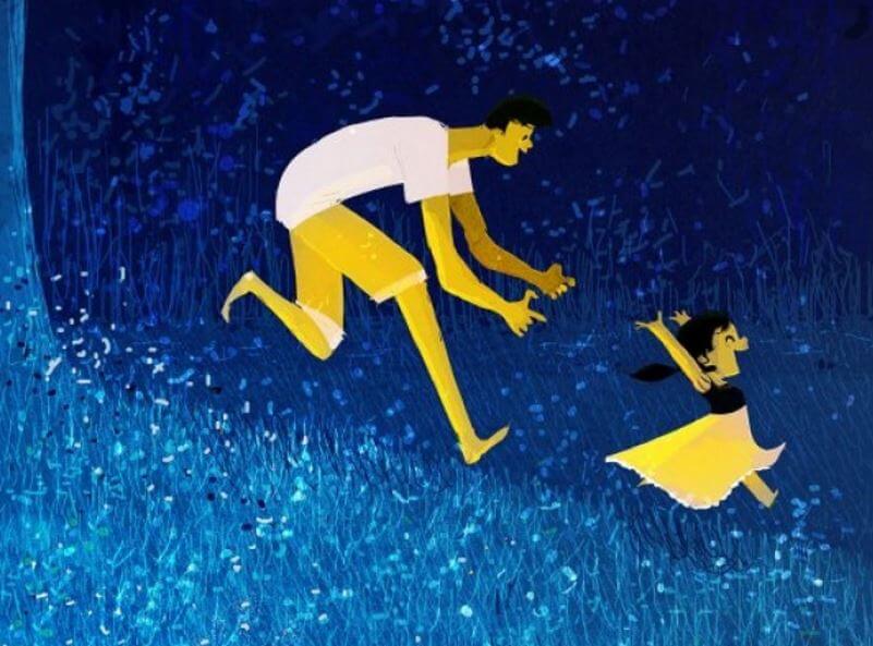 Padre persiguiendo a su hija