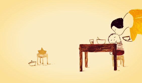 mamá besando a su hijo