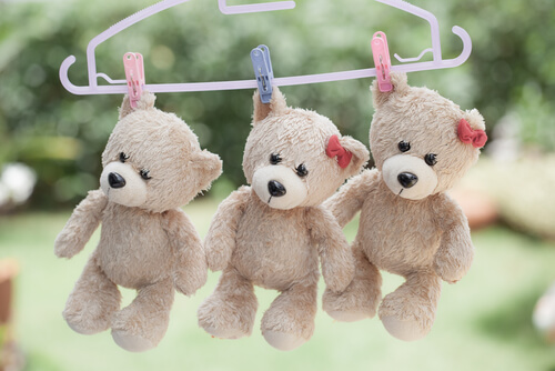 Peluches limpios.
