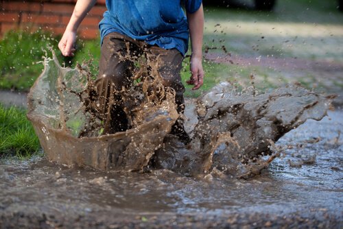 Jugar en el barro o lodo propicia la adquisición de baterías y gérmenes indeseados