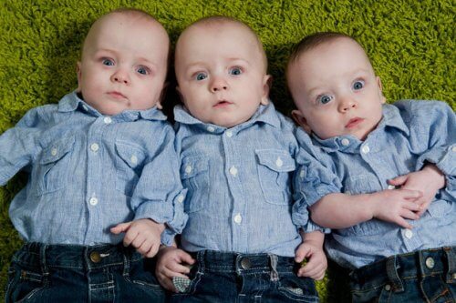 Trois bébés triplés.