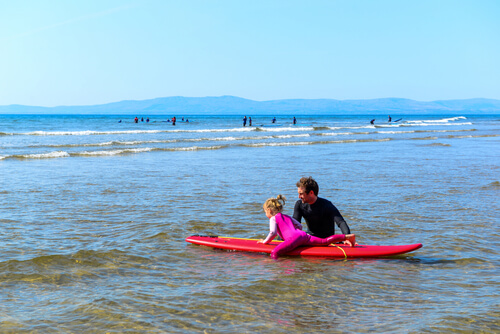 el surf para niños.