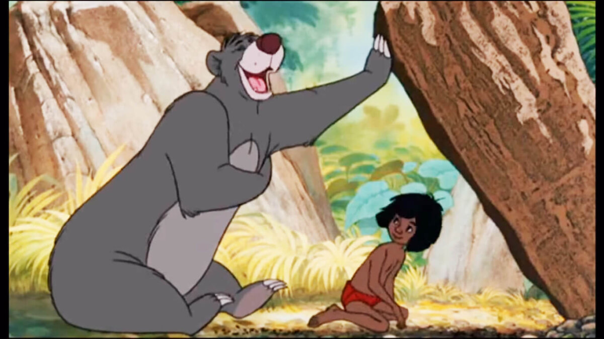 Mowgli y Baloo, dos protagonistas de El libro de la selva.