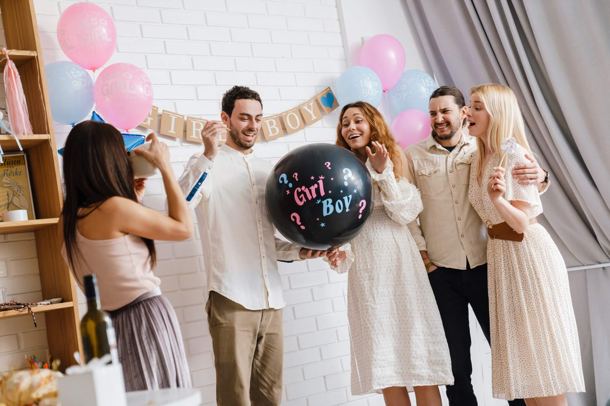 A gender reveal party.