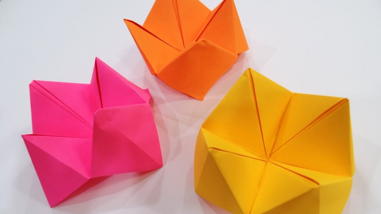 Colorful paper fortune tellers.