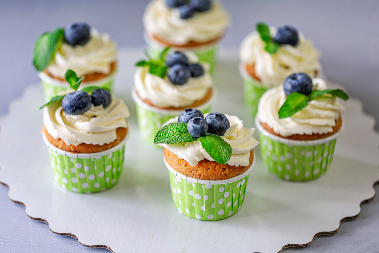 Cupcakes para la comida de un babyshower.