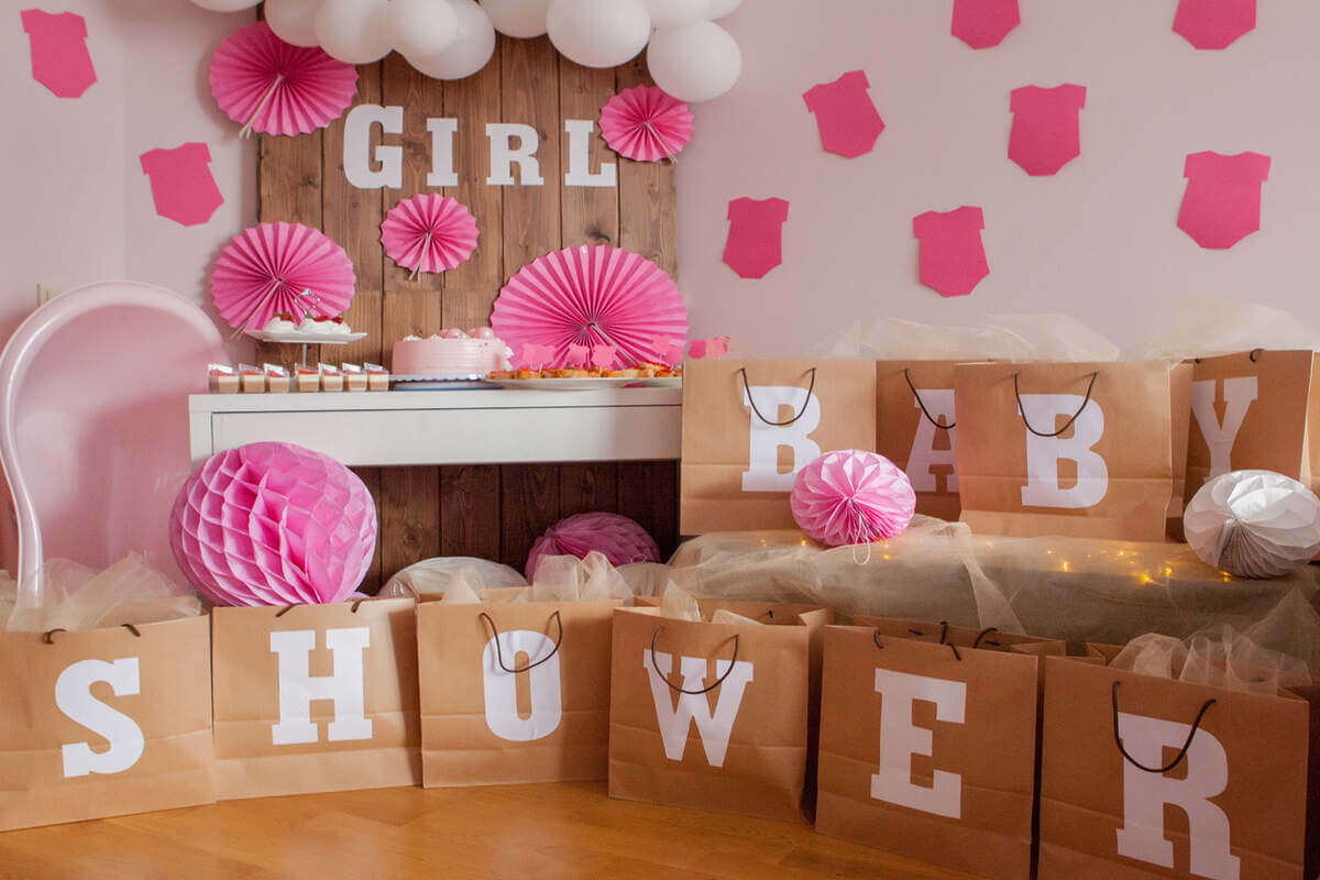 Fondo para fotos durante un baby shower.