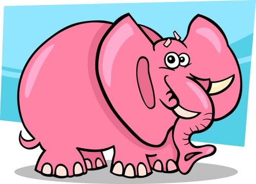 Elefante rosa.