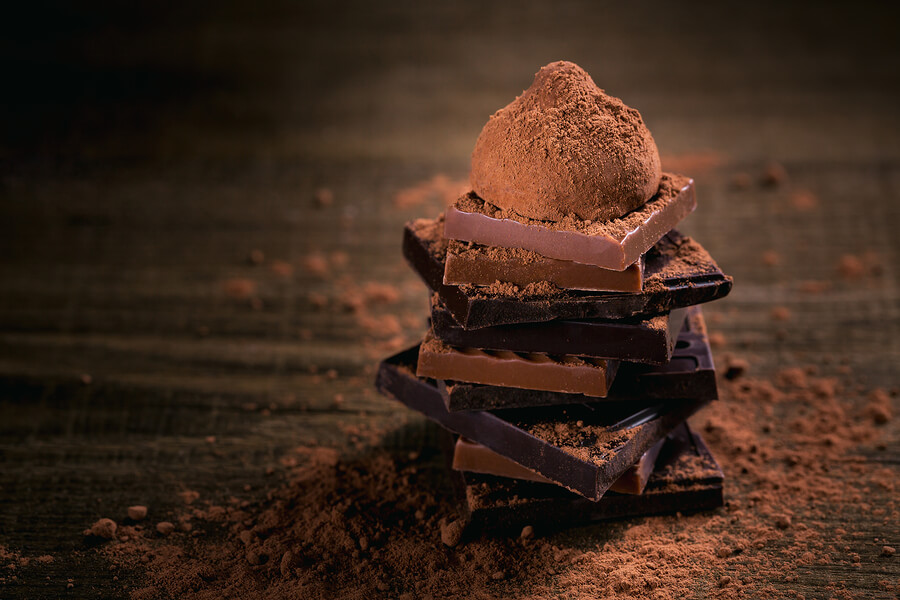 A stack of chocolates.