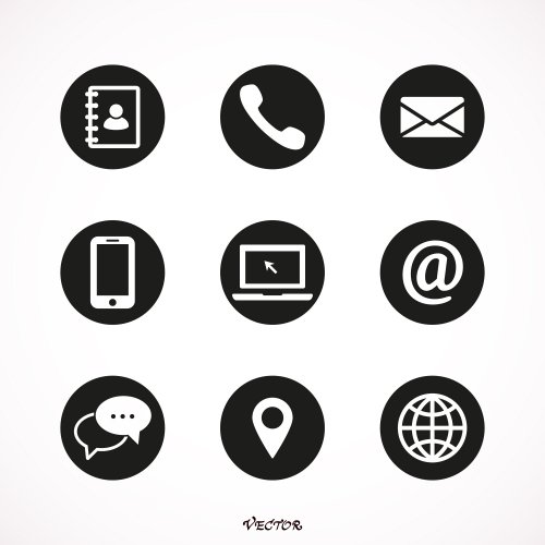 Pictogramas relacionados con la comunicación en internet.