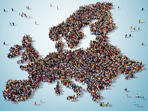 Europa formado por personas.