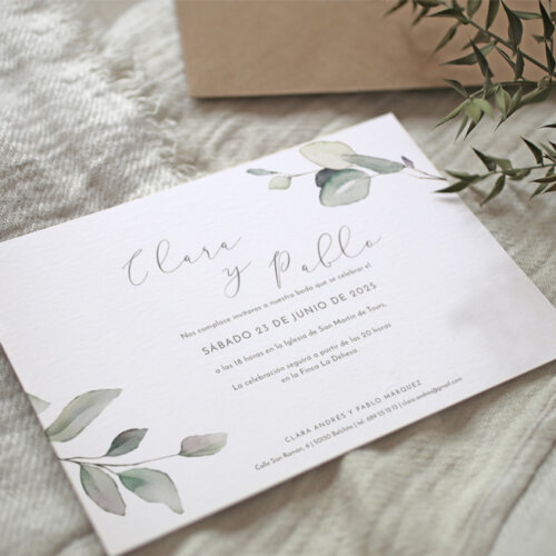 Una de las invitaciones de boda de Cottonbird.