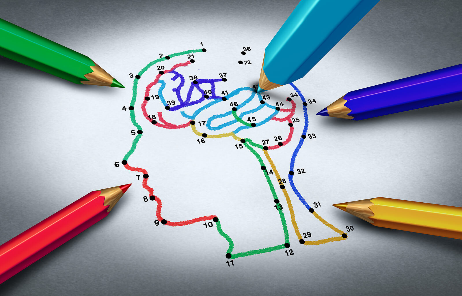 Dibujo para unir puntos, uno de los juegos de papel y lápiz para niños