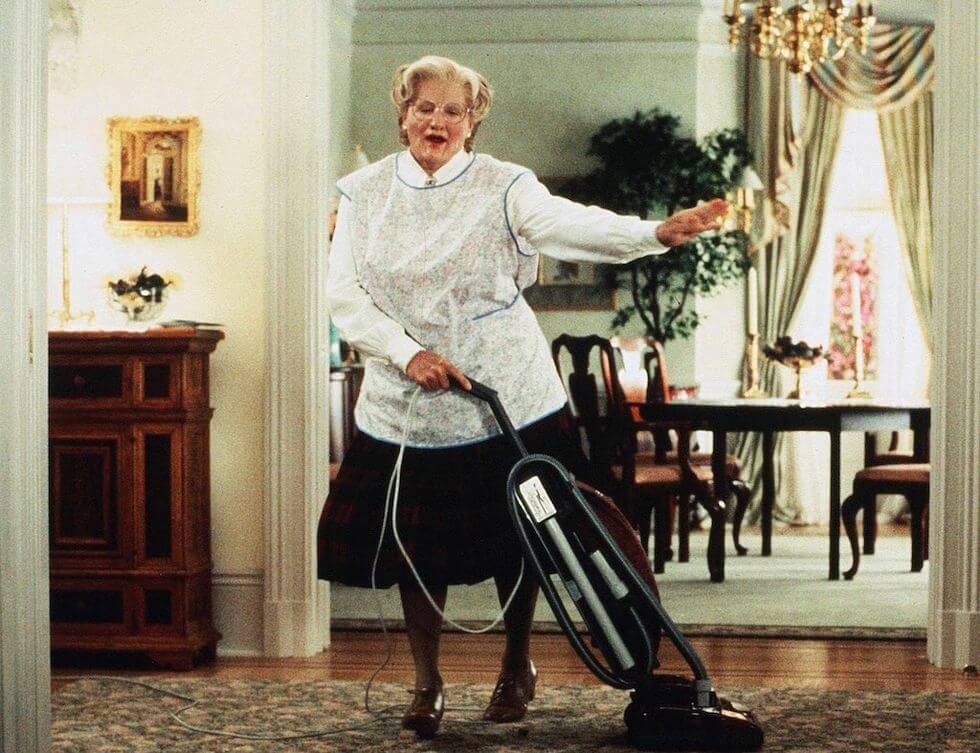 Mrs. Doubtfire, one of the films with positive values for children and adolescents.