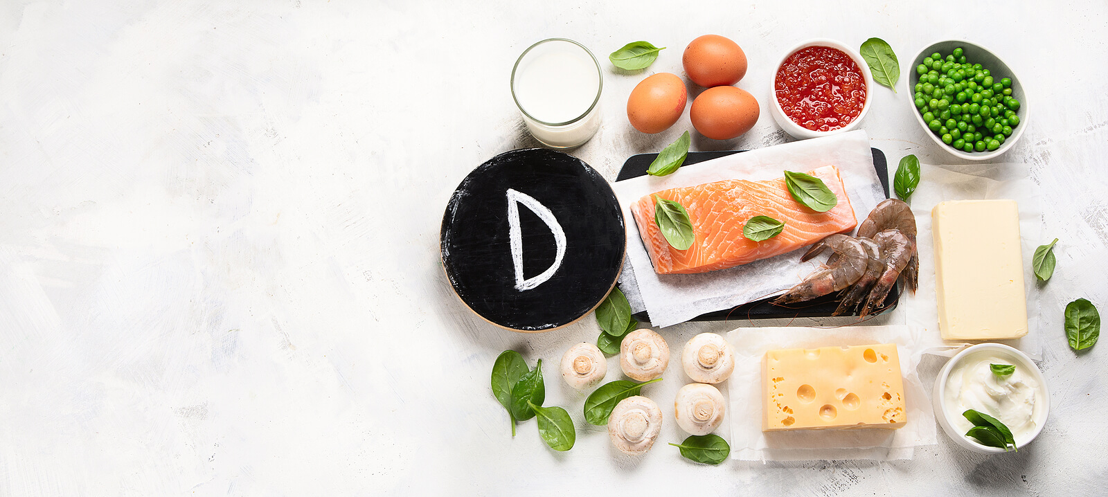 Aliments riches en vitamine D.