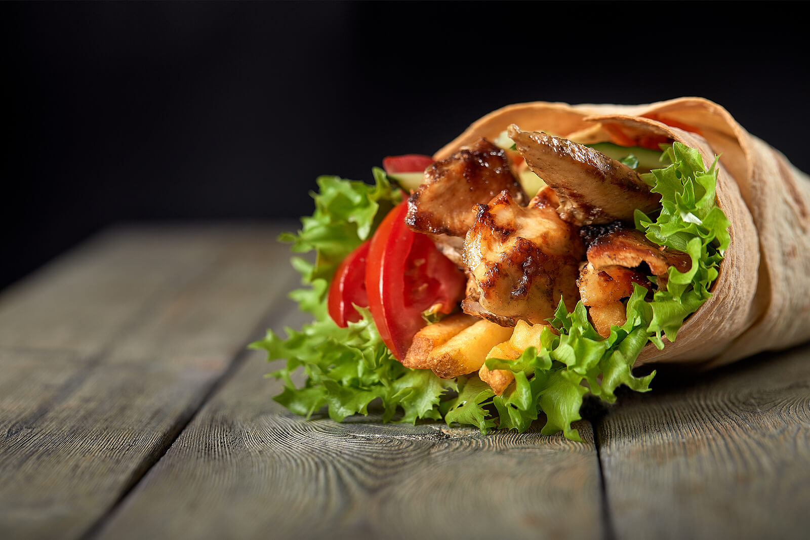 Fajita de pollo casera.