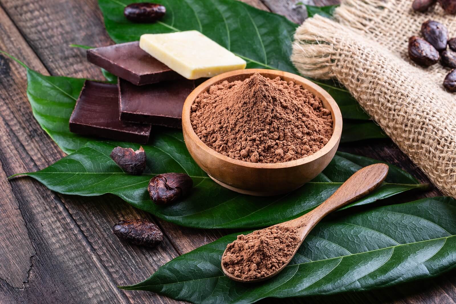 Cocoa in its various forms.