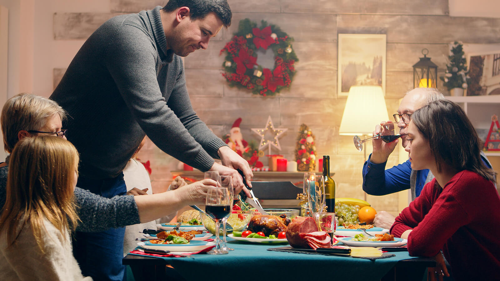 Dîner de Noël en famille.