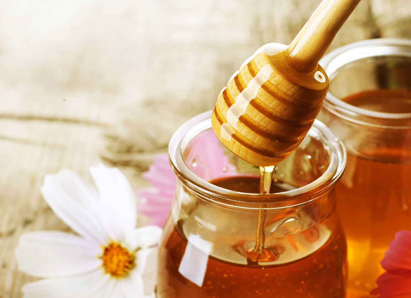 A jar of honey.