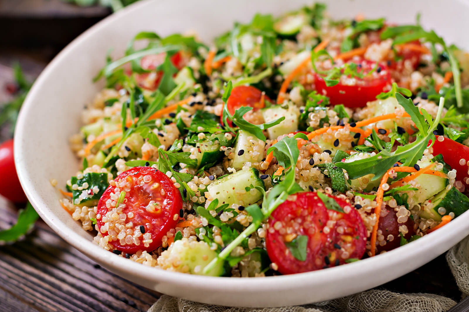 Ensalada de quinoa durante el embarazo.