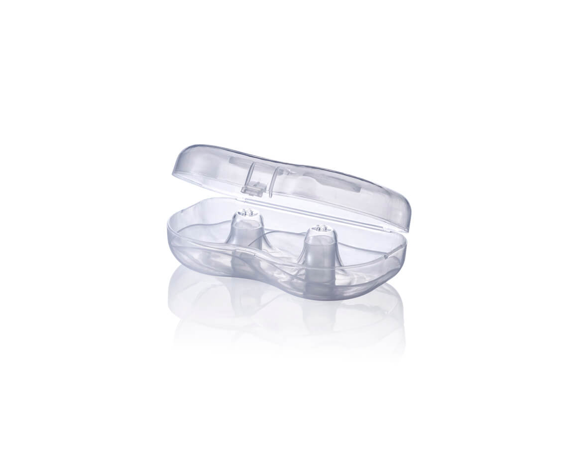 protezione per capezzoli protezione per capezzoli accessorio per l'allattamento al seno scatola di plastica in silicone