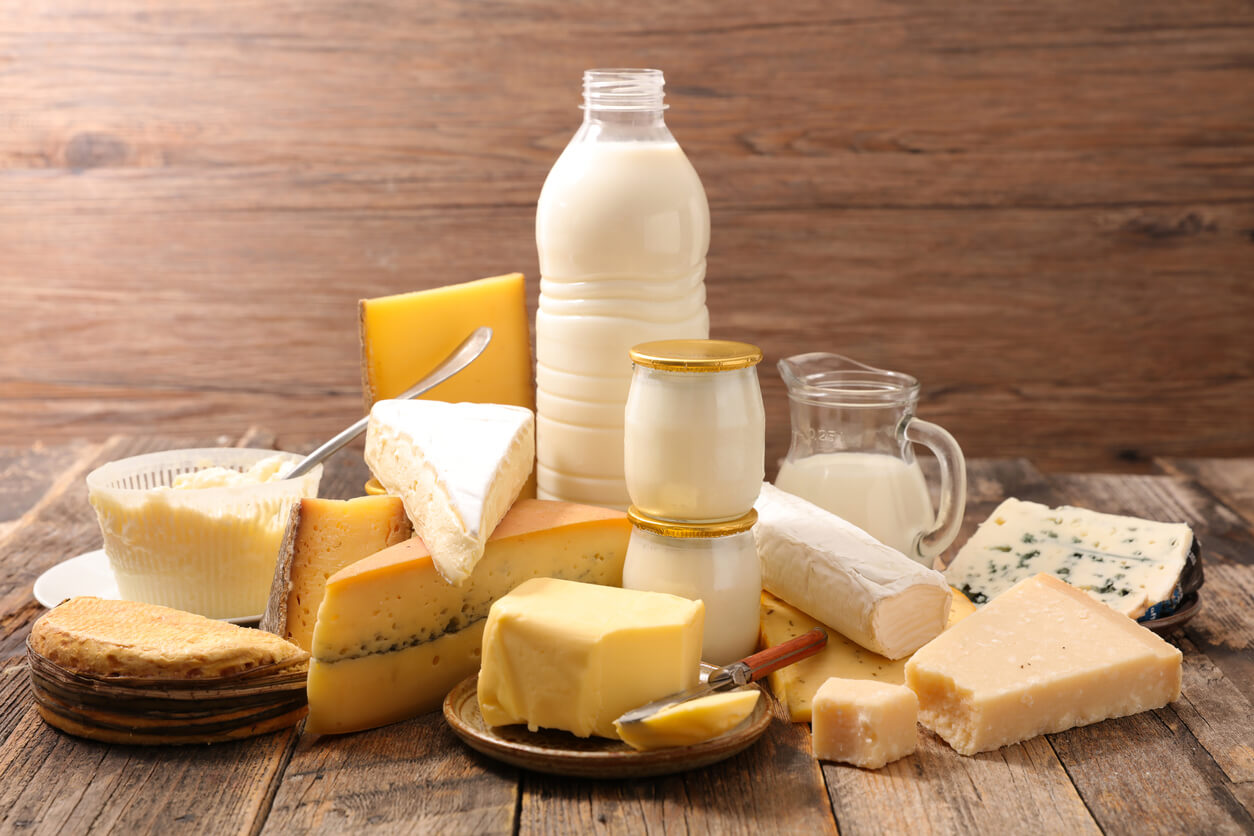 A variety of dairy produces.