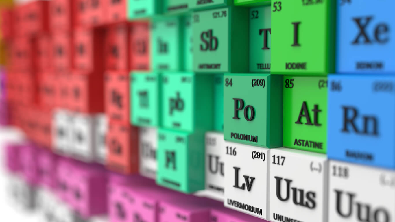 chimica tavola periodica degli elementi in 3 dimensioni 3D
