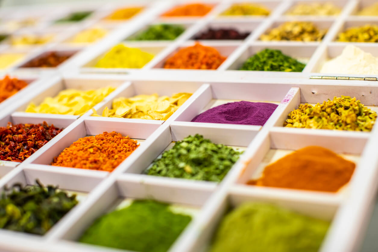A variety of spices.