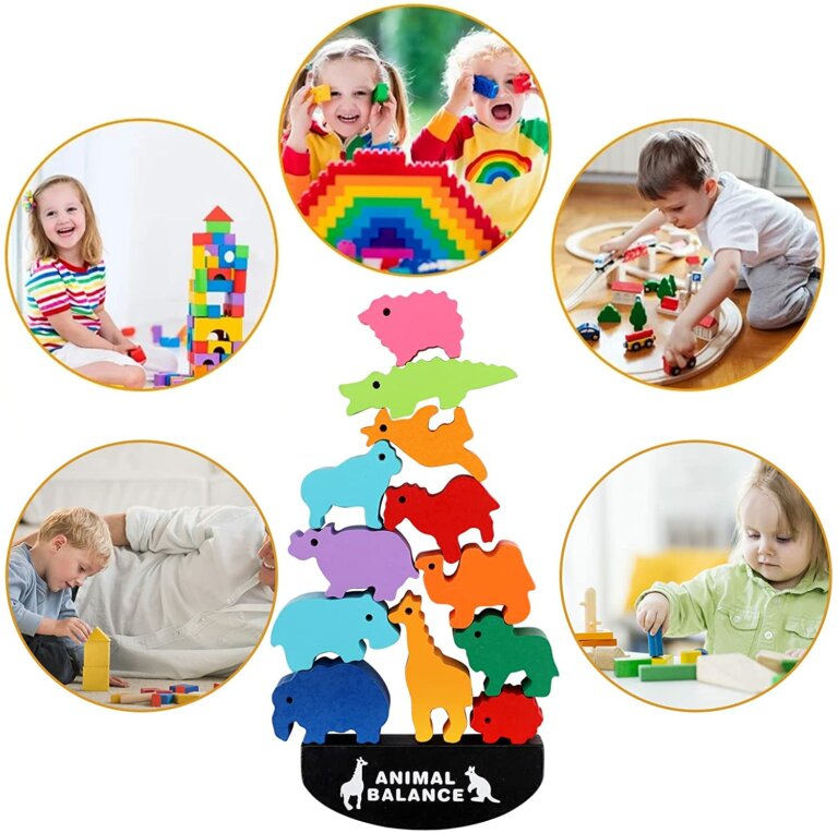 Ayuda a tu niño a desarrollar el equilibrio con este juguete de animales apilables