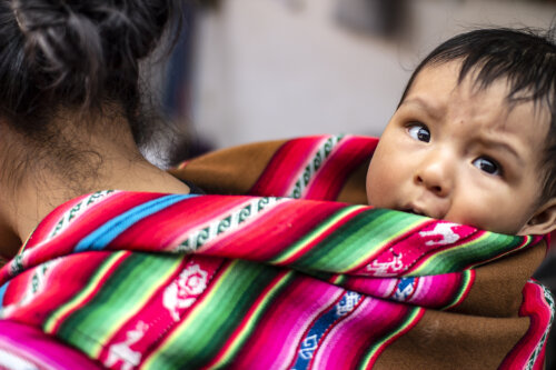 chola mujer mama bebe guagua indigena latinoamericano