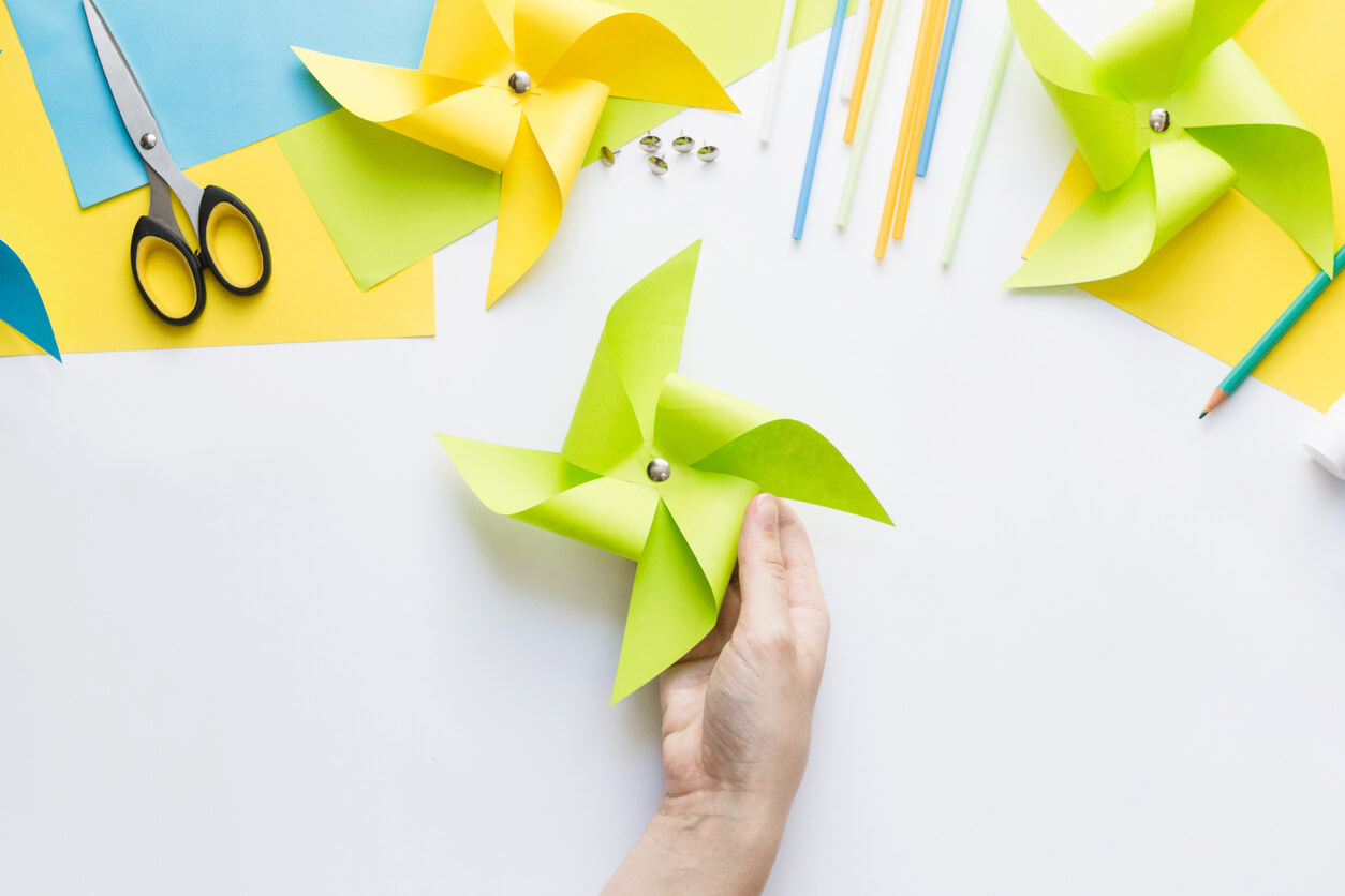 A paper windmill helps to work on emotional intelligence.