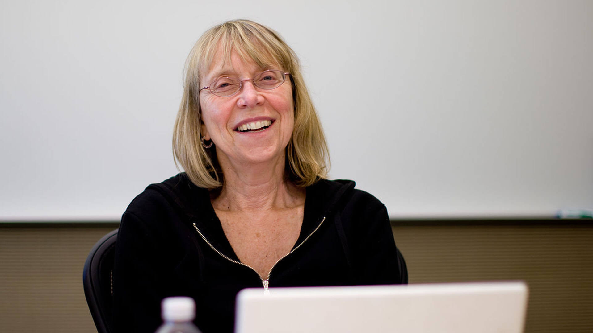 Esther Wokcicki in a conference.