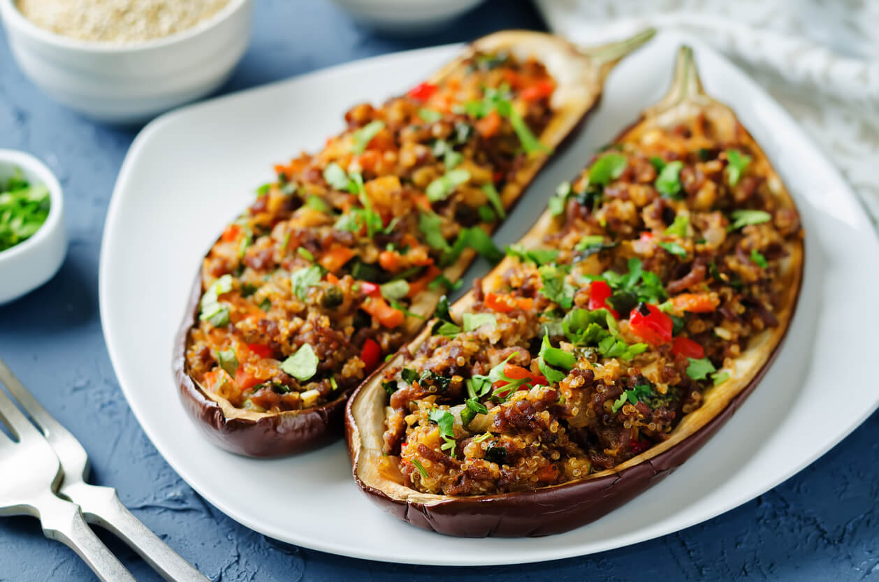 Aubergines farcies.