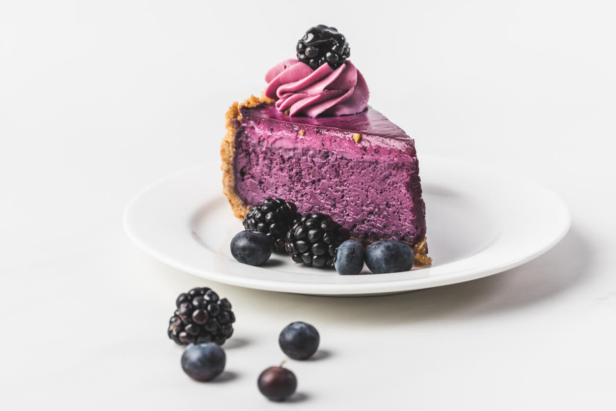 Blueberry ice cream cake.