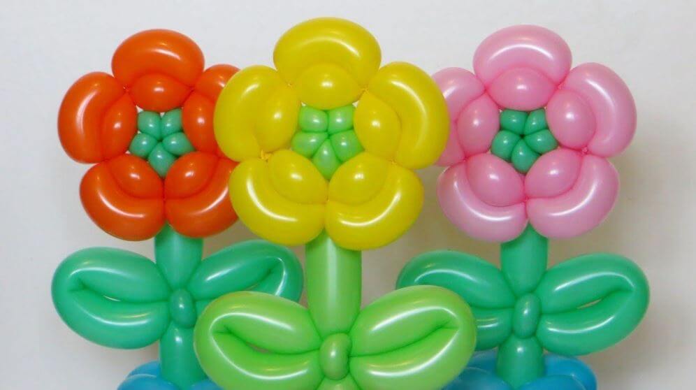 Flowers made of balloons.