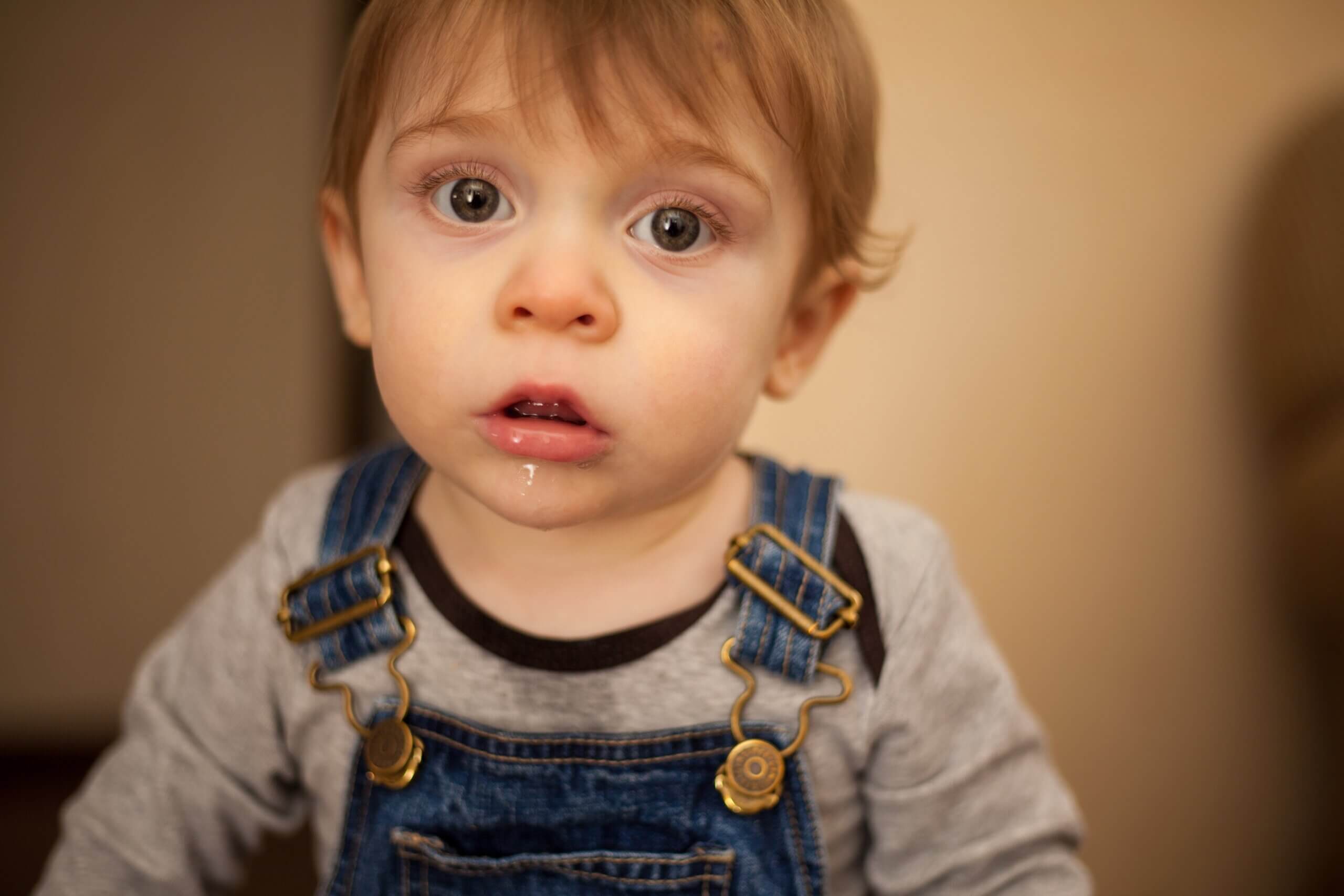 A drooling toddler.
