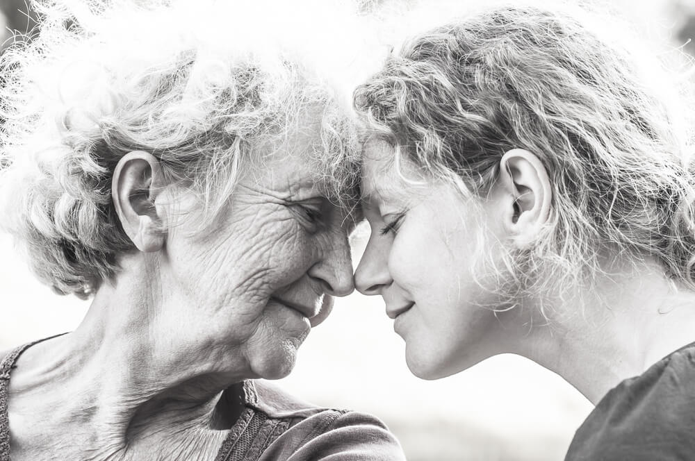 Mother and daughter, face to face.