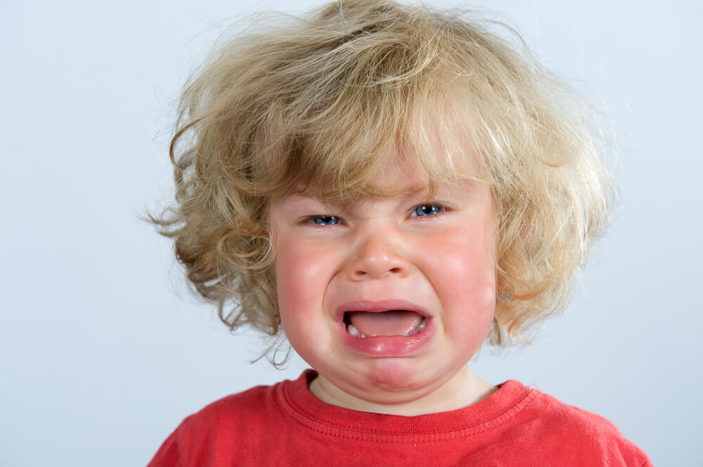 A toddler having a tantrum.