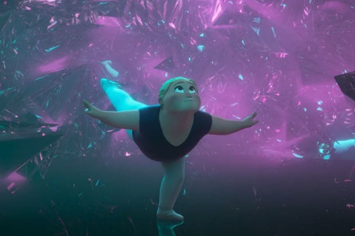 bailarina menina obesa feliz sucesso diversidade