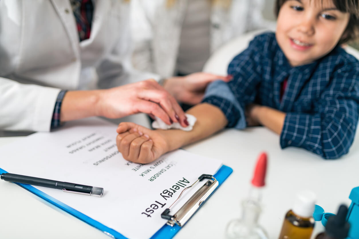 A child undergoing an allergy test.